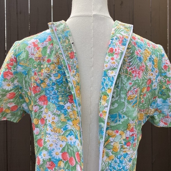 Vintage Nat Kaplan Couture floral garden sheath dress USA size 8 - Picture 11 of 11